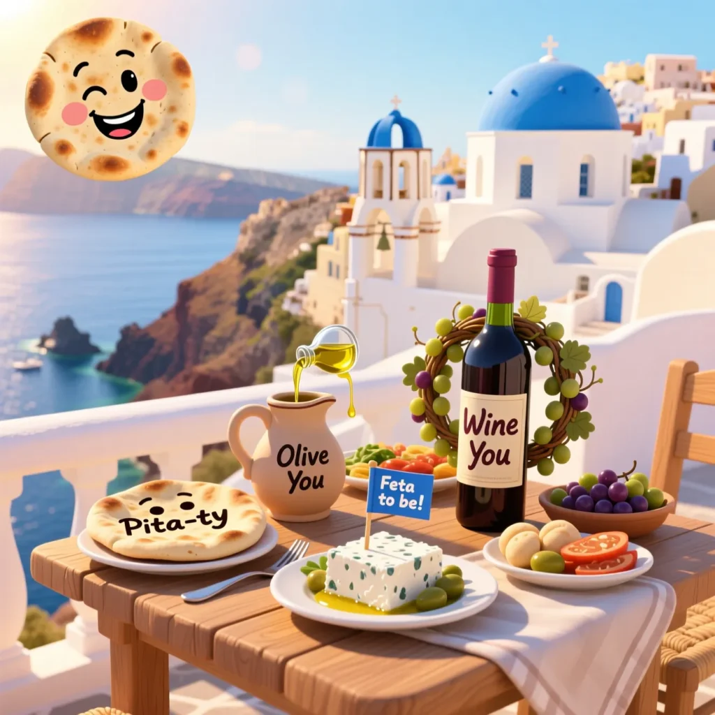 Santorini Food & Wine Puns