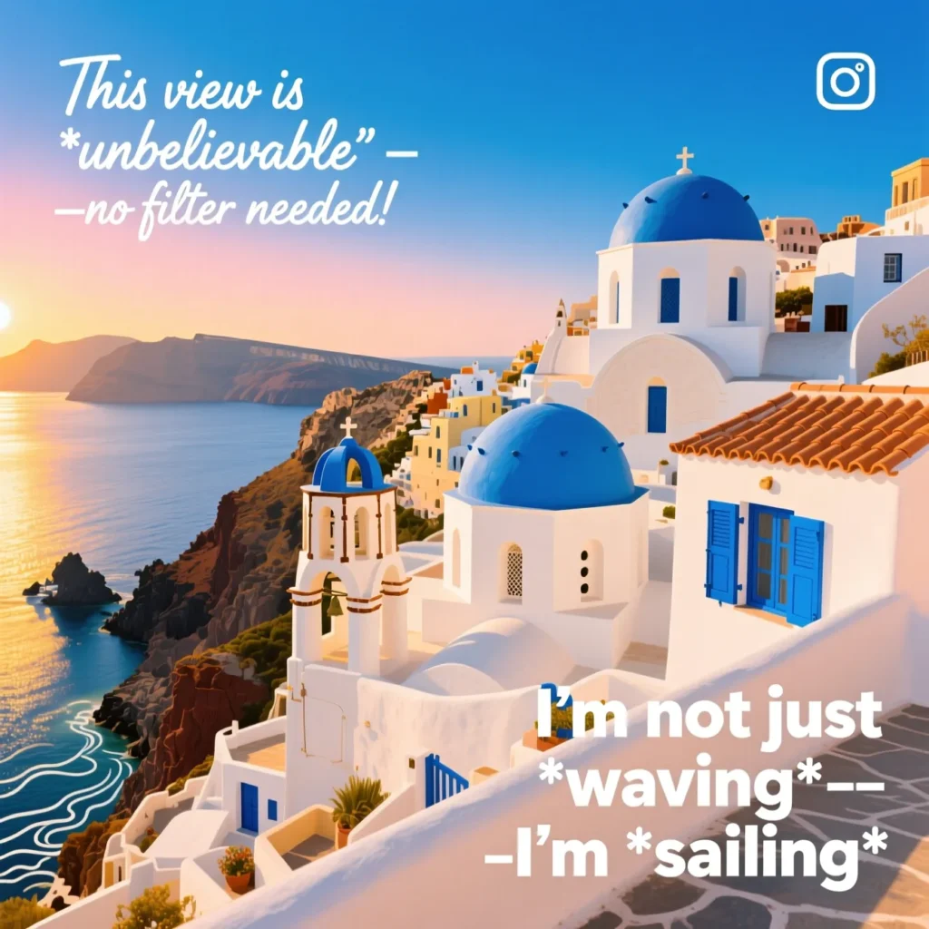 Santorini Instagram Caption Puns