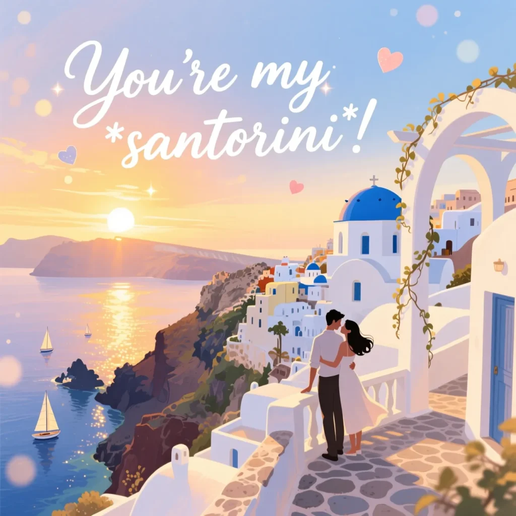 Santorini Romantic Puns