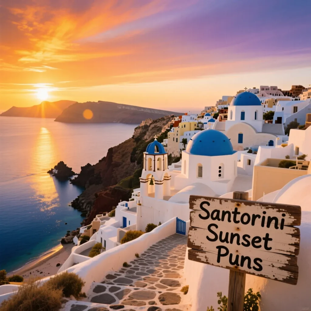 Santorini Sunset Puns